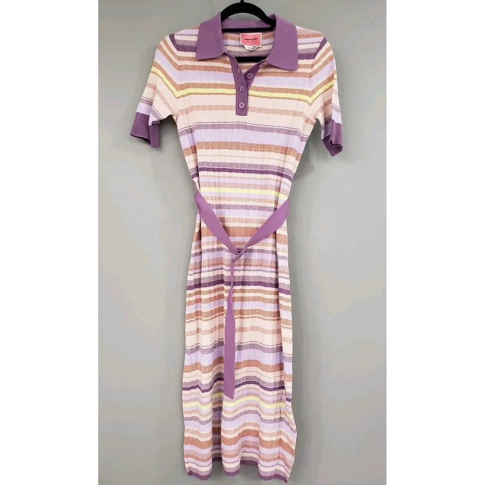 NEVER‎ WORN SZ SMALL $398 Kate Spade New York Multi Color Stripe Polo Knit Dress